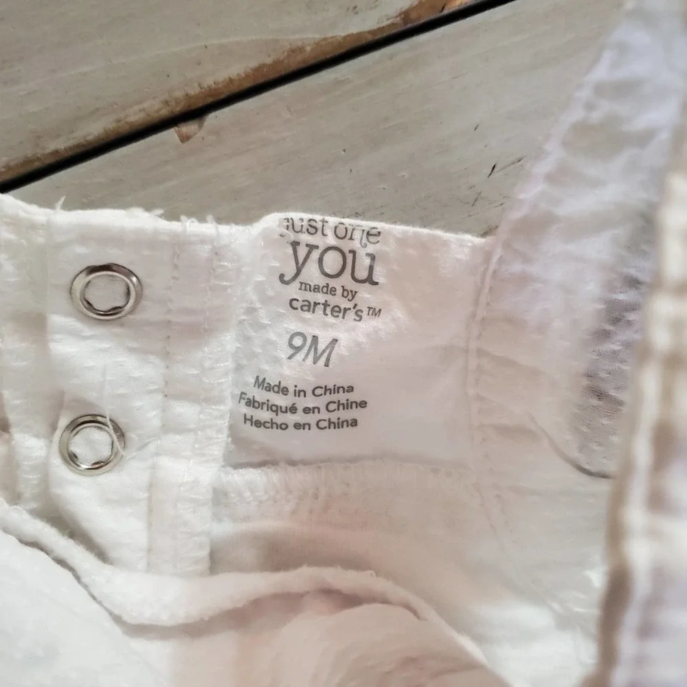 Carter's White Bodysuit Dress 9 Month